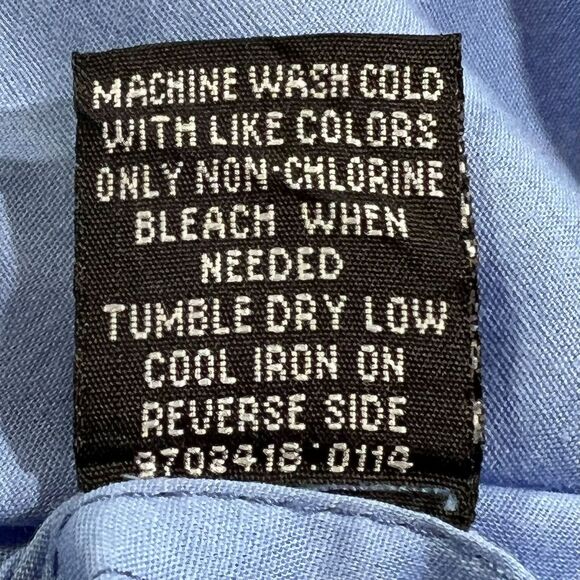 Drill Blue Roll Tab Sleeve Button-Up Shirt XL - Picture 8 of 9